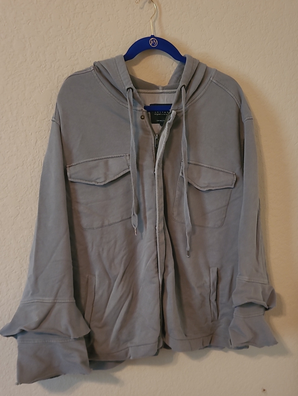 Sanctuary Light Green Hooded Shirt Jacket